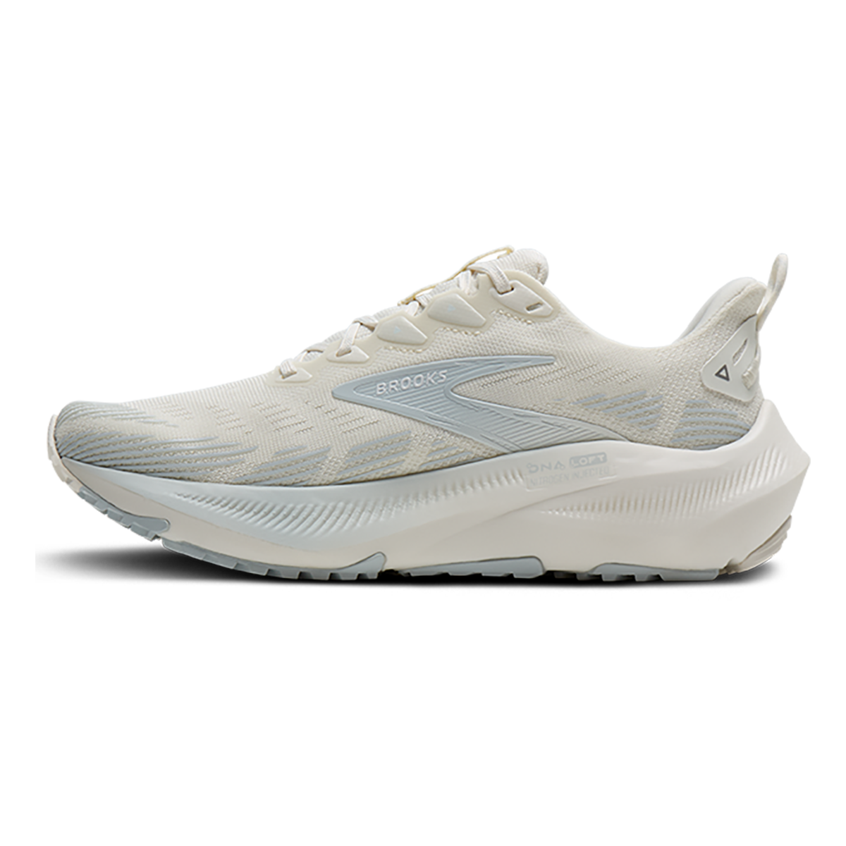 Brooks Ghost Trail — Coconut - Bluewash - Skywriting — Size B — Width 5 — Back View