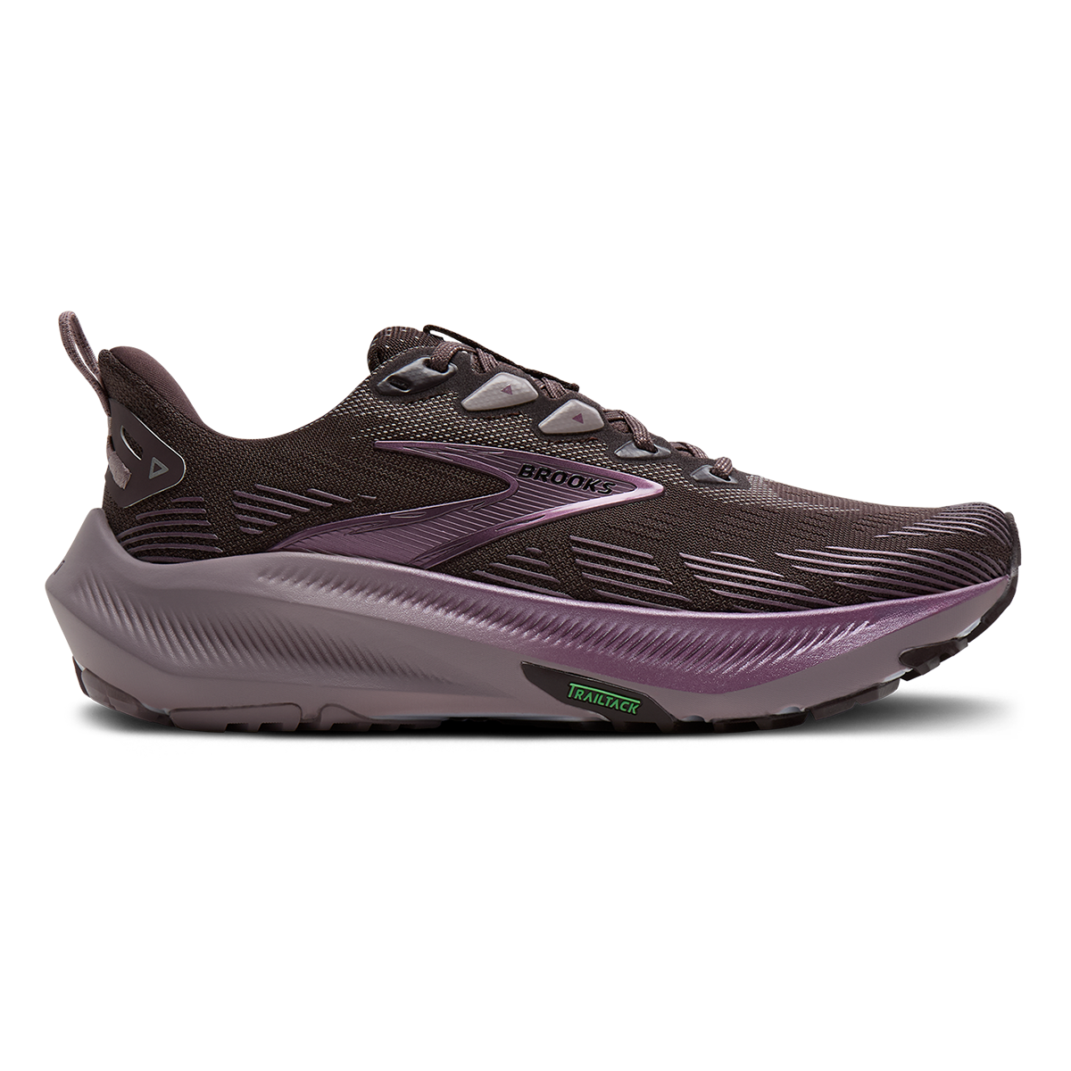 Brooks Ghost Trail Capsule Collection — Raisin - Purple - Metallic — Size B — Width 5 — Front View
