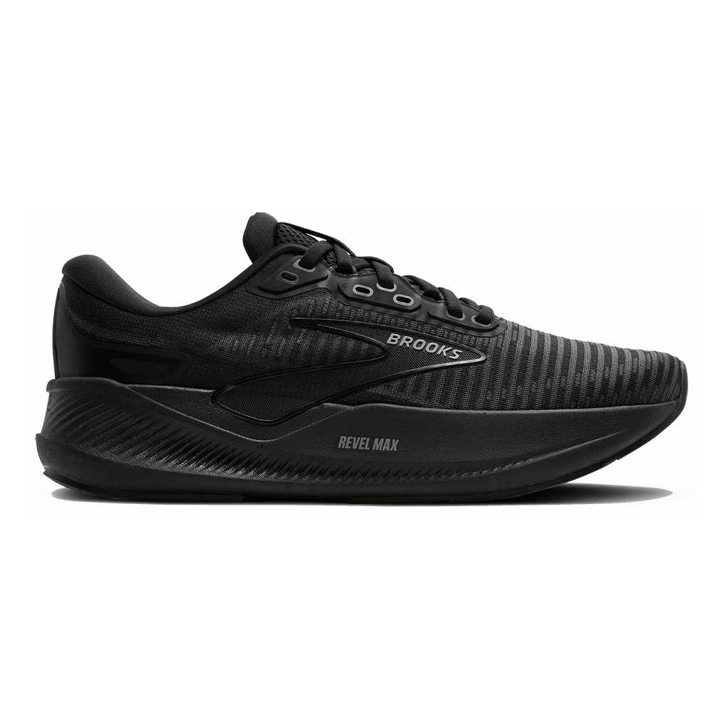 Brooks Revel Max — Black - Black - Ebony — Size B — Width 5 — Detail View