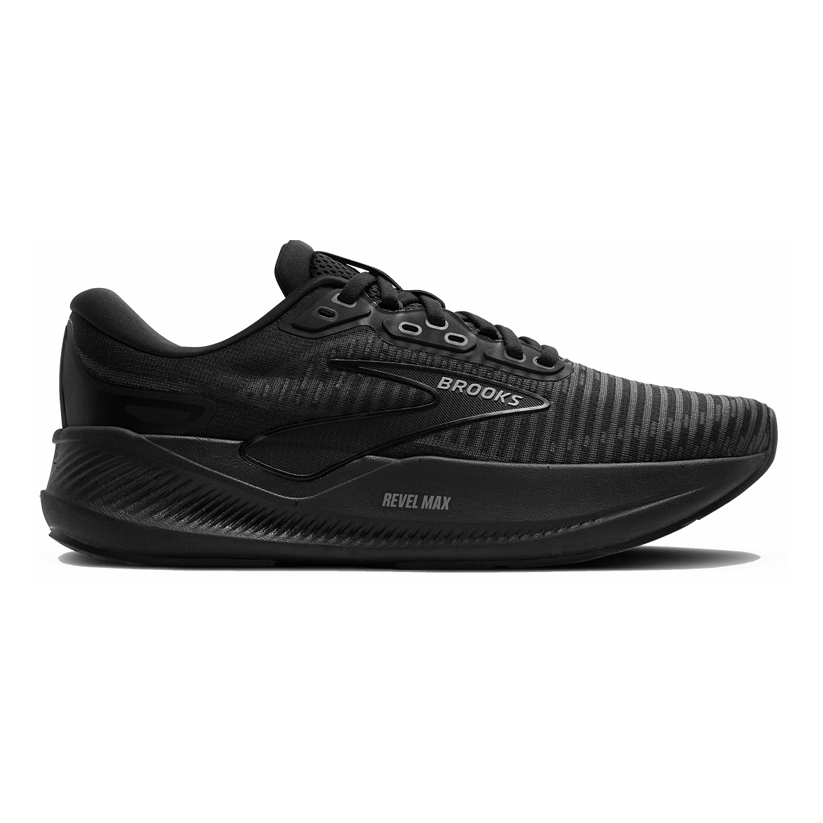 Brooks Revel Max — Black - Black - Ebony — Size B — Width 5 — Detail View