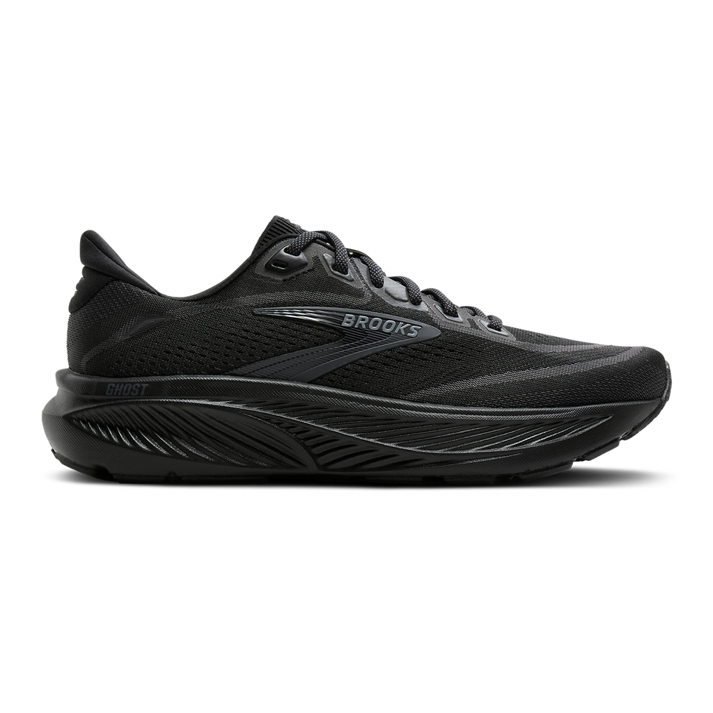Brooks Ghost 18 — Black - Black - Bone Brown — Size B — Width 5 — Detail View