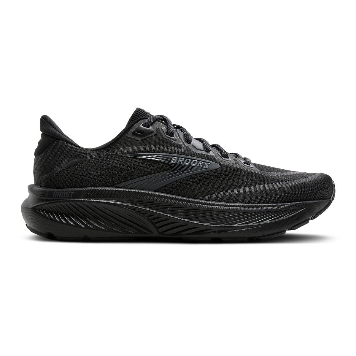 Brooks Ghost 18 — Black - Black - Bone Brown — Size B — Width 5 — Detail View