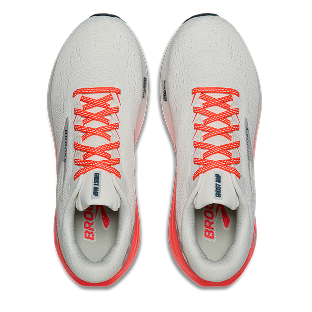 Brooks Ghost Amp Nightlife Collection — Shower - Coral - Strawberry — Size B — Width 5.5 — Back View