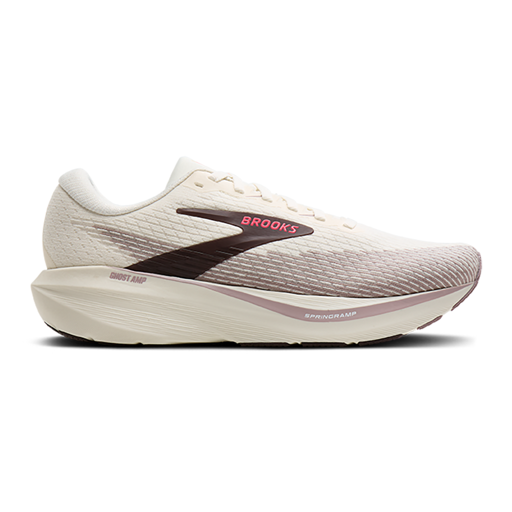 Brooks Ghost Amp — Arctic Wolf - Dove - Pink — Size B — Width 5.5 — Front View