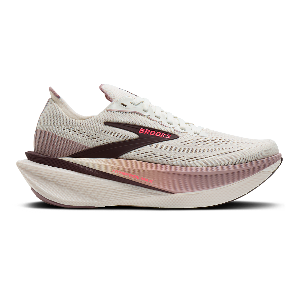 Brooks Hyperion Max 4 — Coconut - Raisin - Pink — Size B — Width 5.5 — Front View