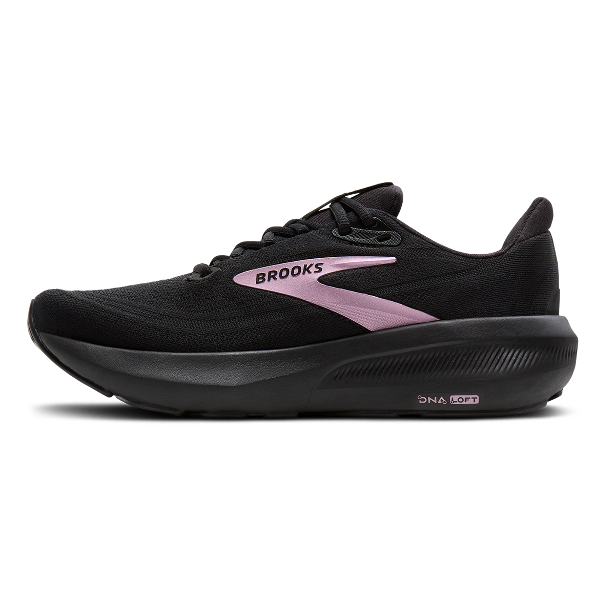 Brooks Revel 9 — Black - Black - Rose Gold — Size B — Width 5.5 — Side View