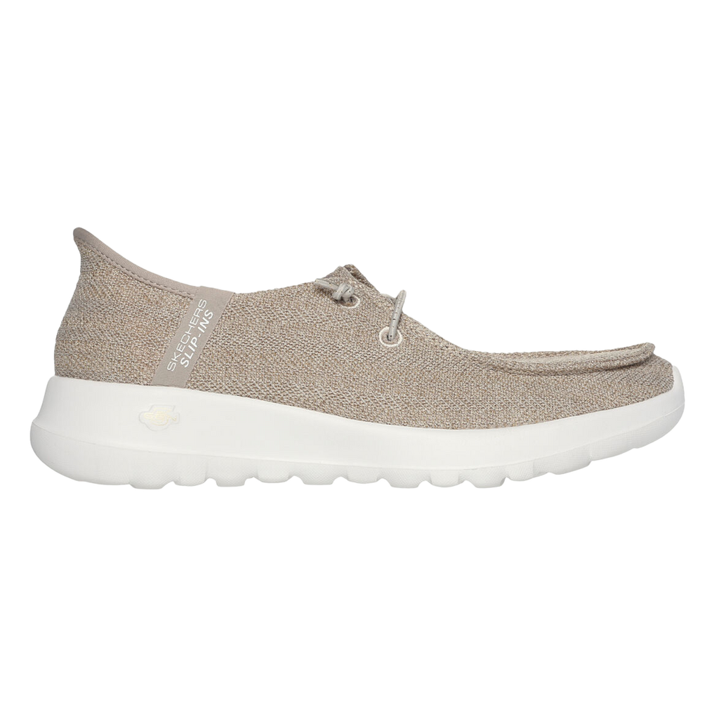 Skechers Go Walk Joy - Fantasia — Natural Textile - Trim — Size B — Width 5 — Front View