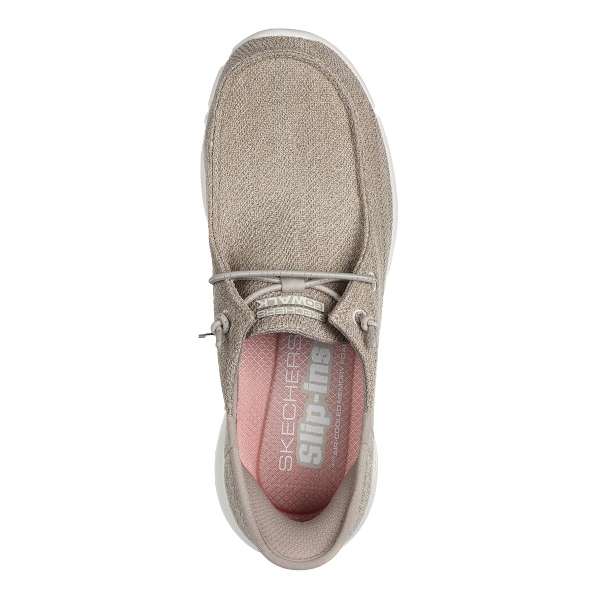 Skechers Go Walk Joy - Fantasia — Natural Textile - Trim — Size B — Width 5 — Back View