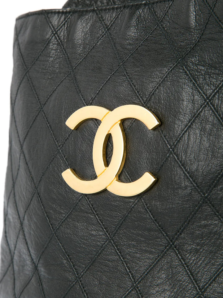 Chanel Pre Owned Drawstring Quilted Chain Shoulder Bag — Same as shown — Size One Size — Top View