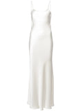 Voz Liquid Slip Dress — Red/ Ivory — Size XS — Front View