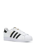 adidas Superstar White/Black/Gold Sneakers — Black/White — Size US M 9.5 - US W 11 — Side View