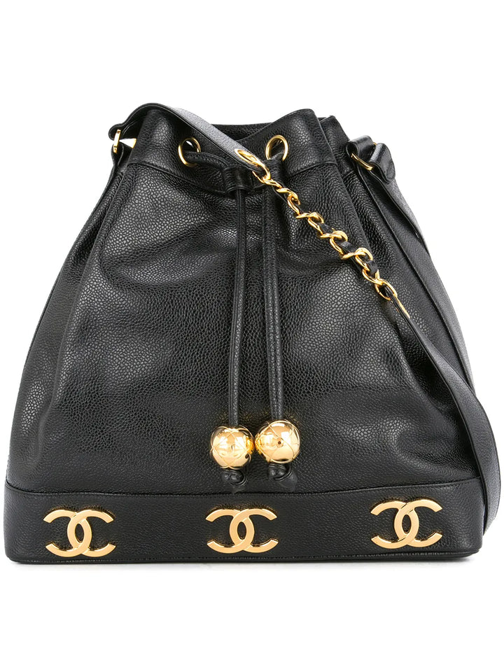 Chanel Pre Owned 1994 1996 Logos Drawstring Shoulder Bag — Same as shown — Size One Size — Front View