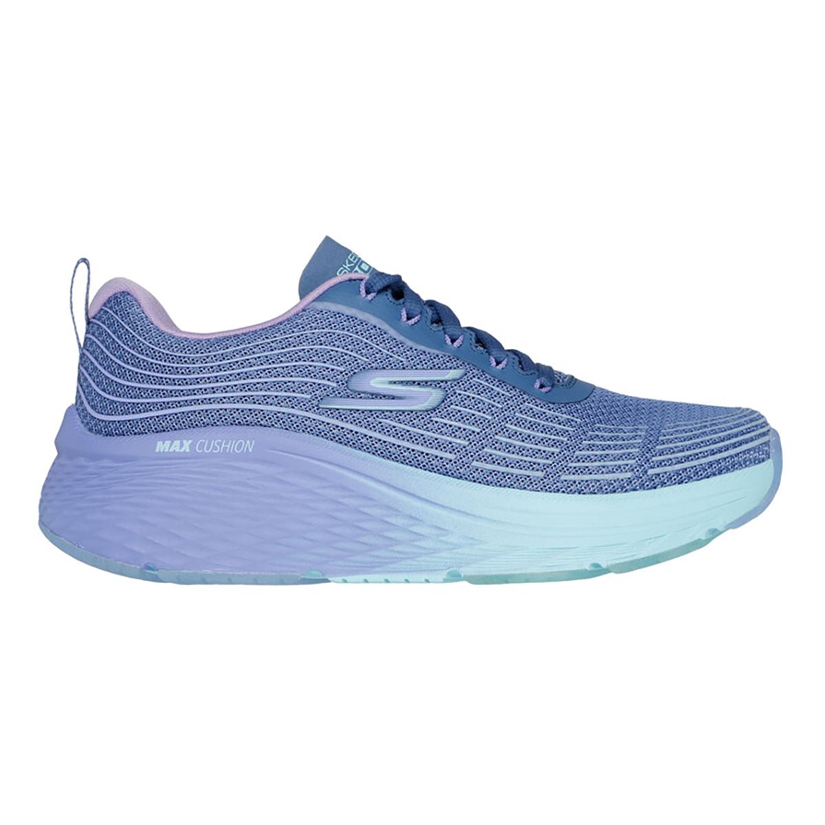 Skechers Max Cushioning Elite 2.0 - Speed Play — Blue - Lavender — Size B — Width 6.5 — Front View