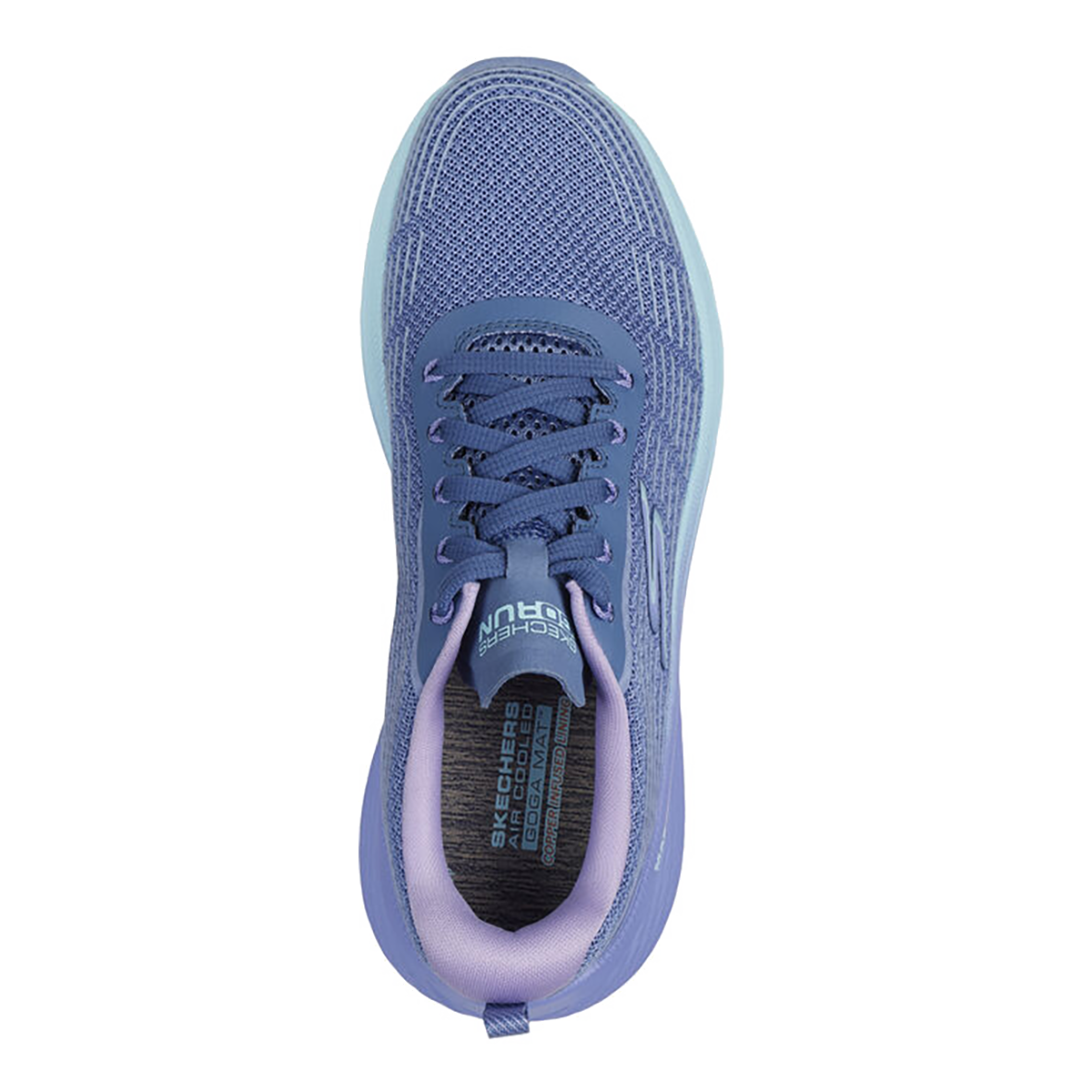 Skechers Max Cushioning Elite 2.0 - Speed Play — Blue - Lavender — Size B — Width 6.5 — Back View