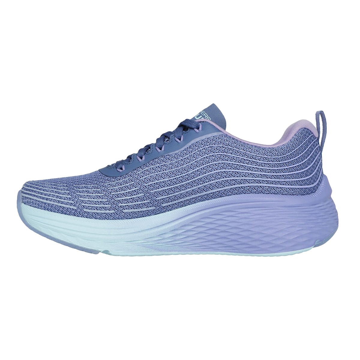 Skechers Max Cushioning Elite 2.0 - Speed Play — Blue - Lavender — Size B — Width 6.5 — Side View