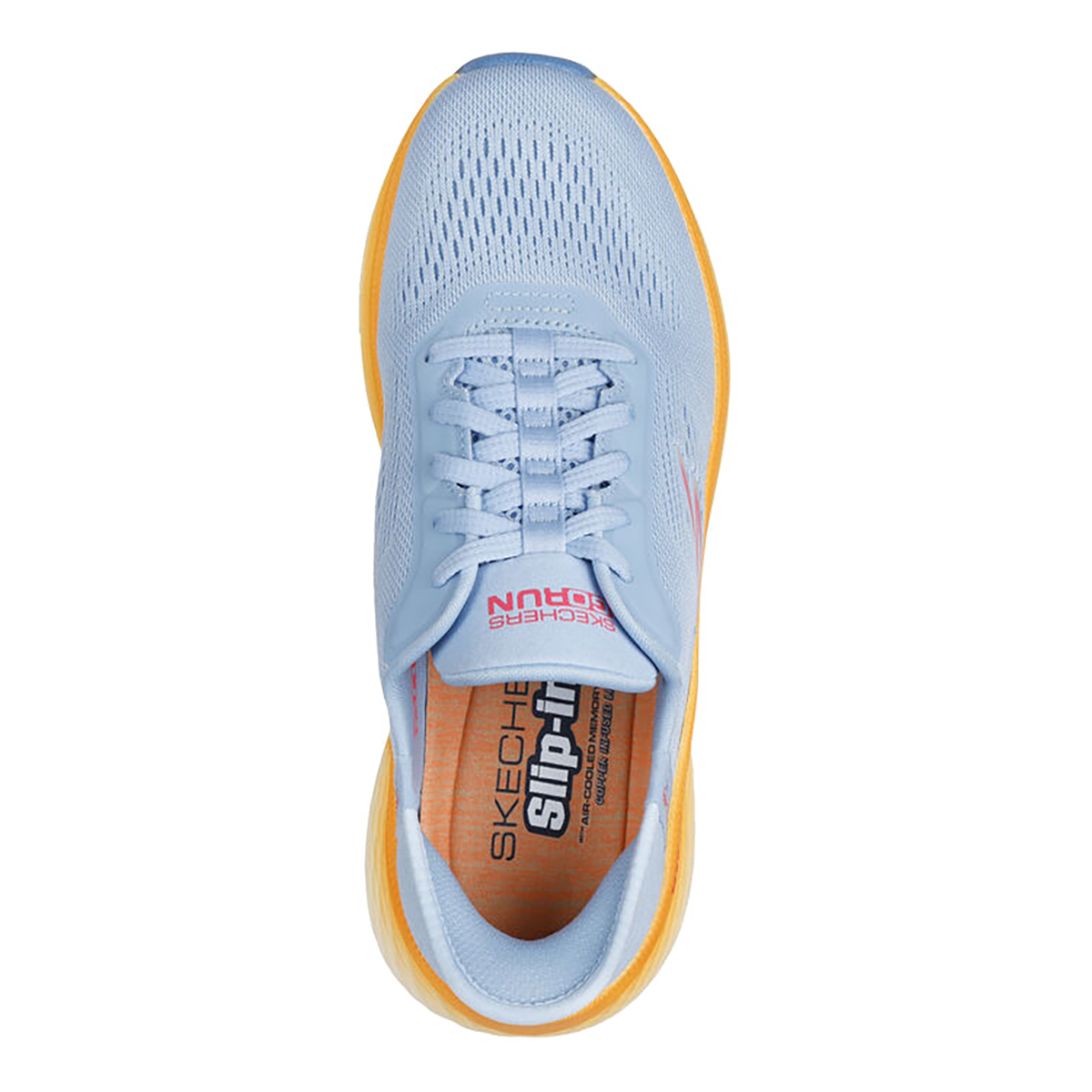 Skechers Max Cushioning Elite 2.0 - Slip-Ins — Blue - Orange — Size B — Width 6.5 — Back View