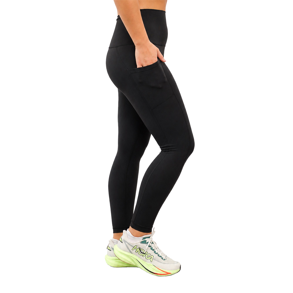 F2R Lux Elastic Free Super High Rise Side Pocket Ankle Tight — Naval Academy — Size XSmall — Side View