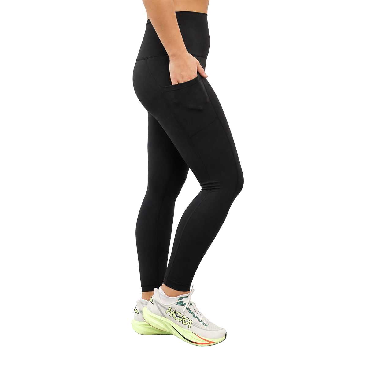 F2R Lux Elastic Free Super High Rise Side Pocket Ankle Tight — Naval Academy — Size XSmall — Side View
