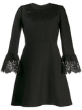 Valentino Garavani Lace Insert Short Dress — Black/ Red — Size S — Front View