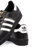 adidas Superstar Black/White Low-Top Sneakers — Same as shown — Size US M 4 - US W 5.5 — Back View