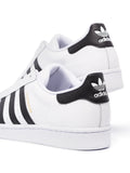 adidas Superstar White/Black Sneakers — White/Black — Size US M 9.5 - US W 11 — Back View