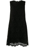 Dolce Gabbana Lace Overlay Sleeveless Minidress — Black — Size XS — Front View