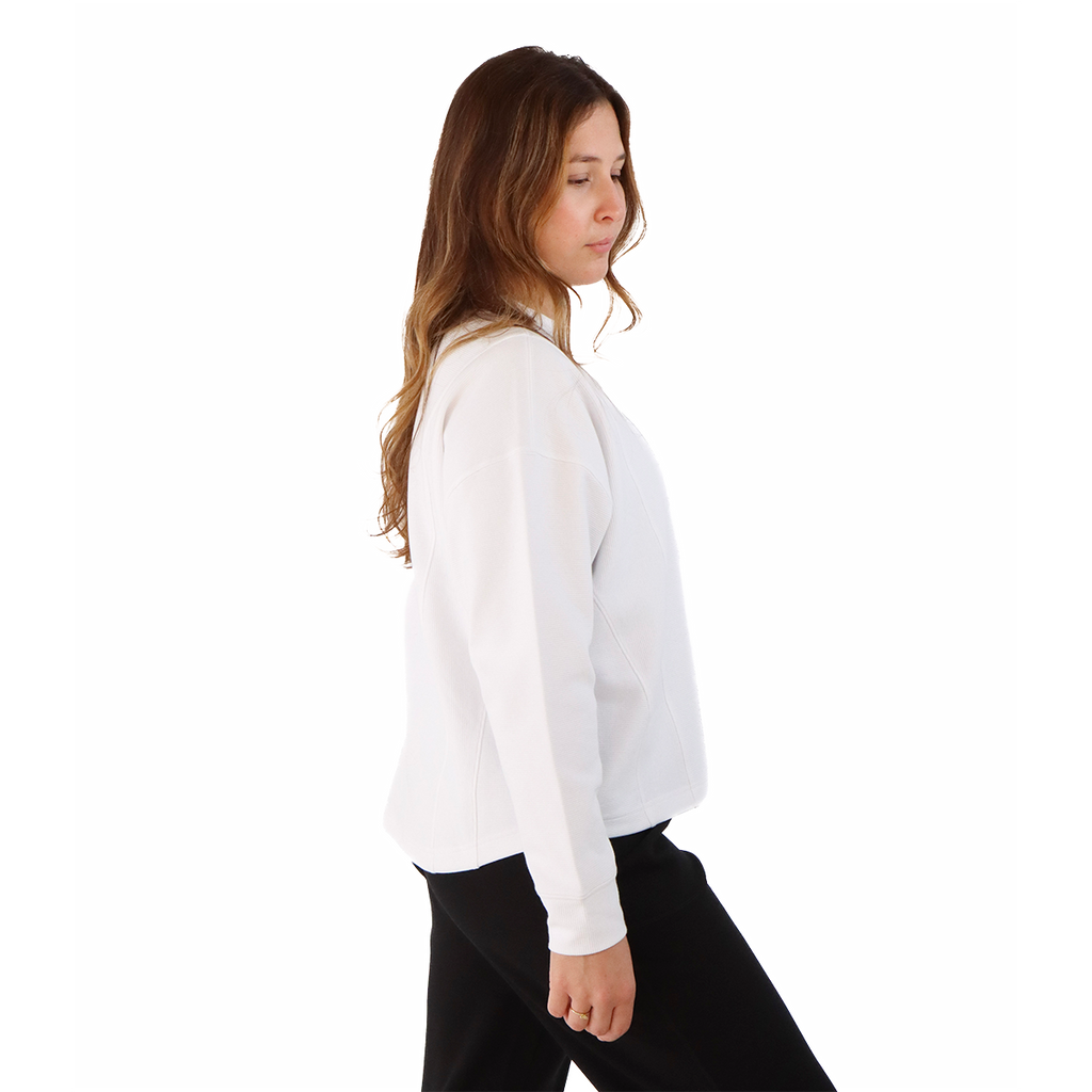 F2R Ottoman Rib Long Sleeve Top — Black — Size XSmall — Side View