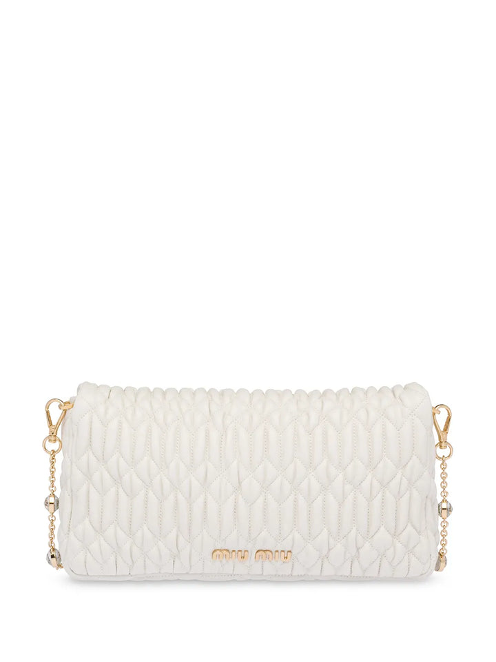 Miu Miu Miu Crystal Matelasse Shoulder Bag — Same as shown — Size One Size — Back View