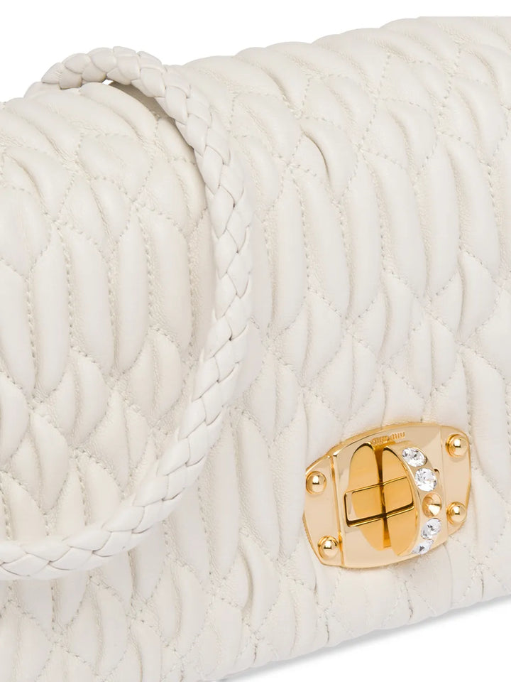 Miu Miu Miu Crystal Matelasse Shoulder Bag — Same as shown — Size One Size — Top View
