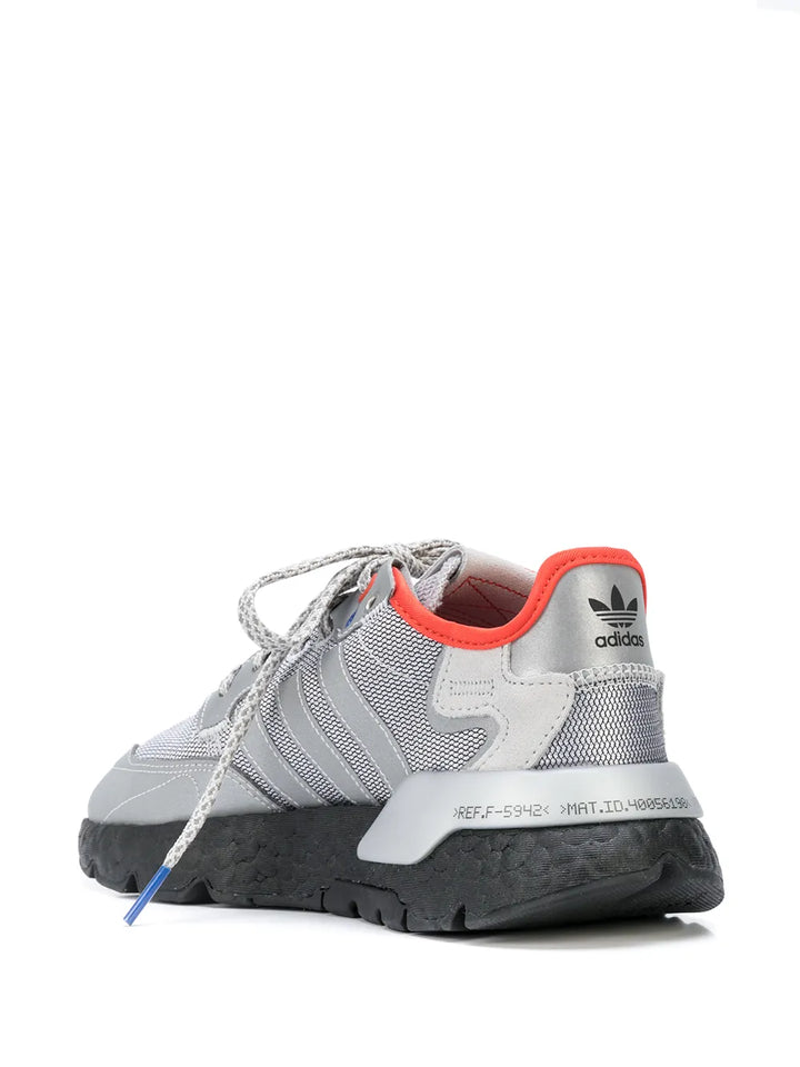 adidas Nite Jogger Sneakers — Grey/Black/Orange — Size US M 3.5 - US W 5 — Back View