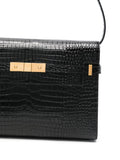 Saint Laurent Manhattan Crocodile Embossed Shoulder Bag — Same as shown — Size One Size — Top View