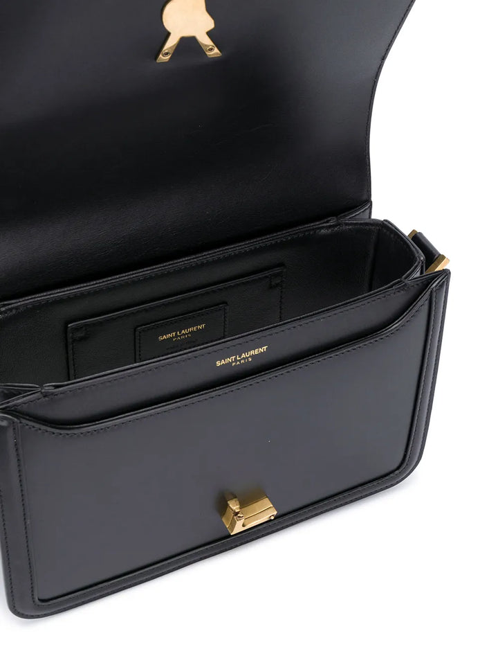 Saint Laurent Monogram Leather Shoulder Bag — Same as shown — Size One Size — Detail View