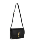 Saint Laurent Monogram Leather Shoulder Bag — Same as shown — Size One Size — Back View