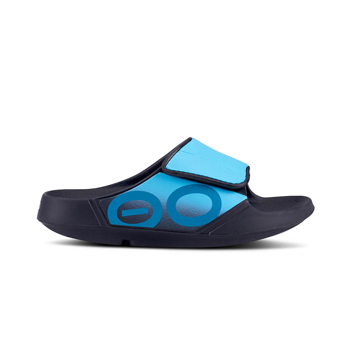 Oofos OOahh Sport Flex — Matte Black — Size D — Width 4 M / 6 W — Front View