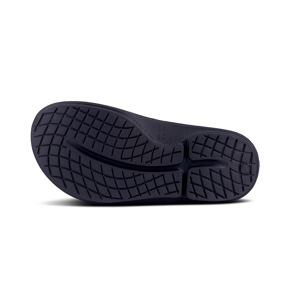 Oofos OOahh Sport Flex — Matte Black — Size D — Width 4 M / 6 W — Top View