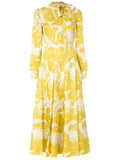 Valentino Garavani Printed Silk Twill Dress — White/ Yellow — Size S — Front View