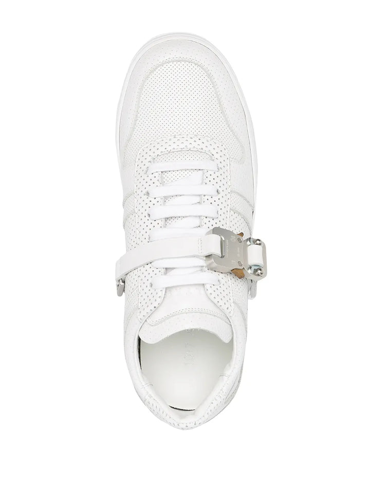 1017 Alyx 9Sm Signature Buckle Sneakers — White — Size US M 3.5 - US W 5 — Top View