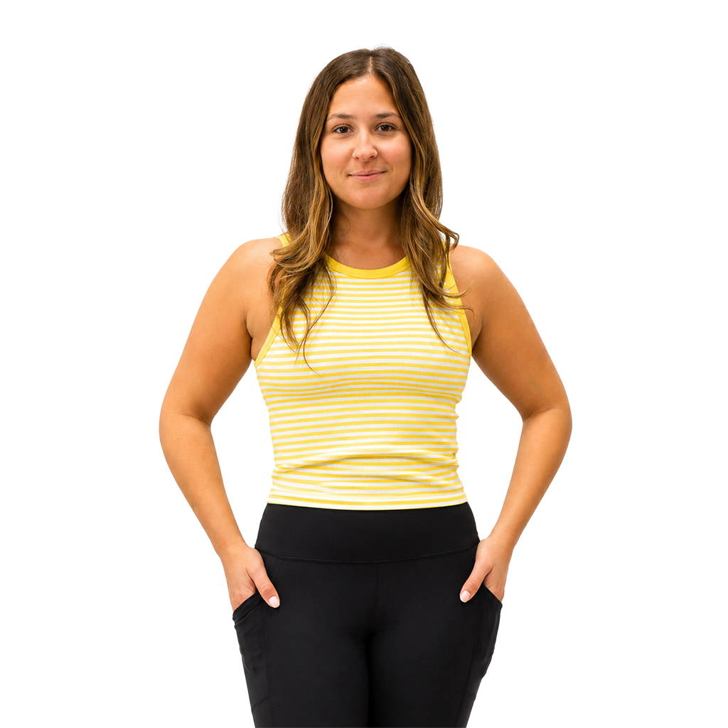 F2R Seamless Rib Tank — Daffodil - White — Size XSmall — Front View