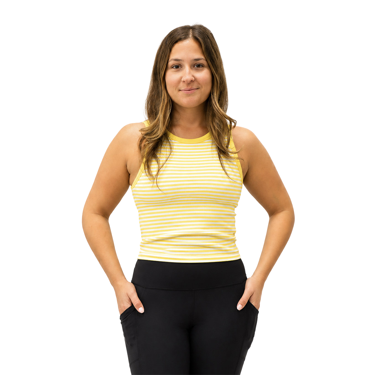 F2R Seamless Rib Tank — Daffodil - White — Size XSmall — Front View