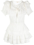 Loveshackfancy Liv Ruffled Trim Dress — White — Size XS — Front View