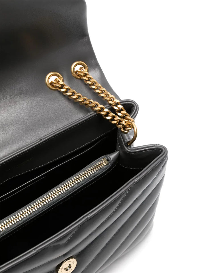 Saint Laurent Loulou Logo Plaque Shoulder Bag — Same as shown — Size One Size — Detail View