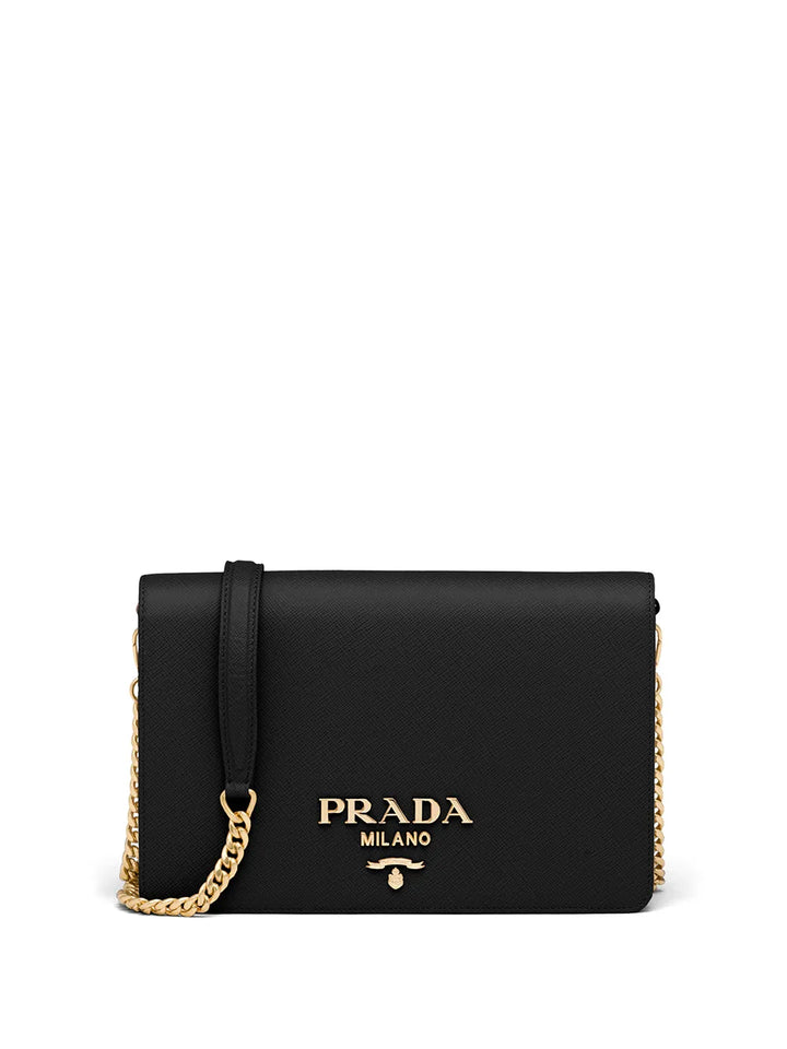Prada Logo Lettering Saffiano Leather Shoulder Bag — Same as shown — Size One Size — Front View