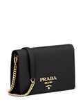 Prada Logo Lettering Saffiano Leather Shoulder Bag — Same as shown — Size One Size — Back View