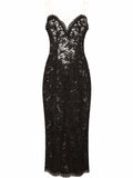Dolce Gabbana Sleeveless Tulle Midi Dress — Black — Size XS — Front View