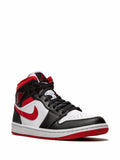 Air Jordan 1 Mid Metallic Red Sneakers — Black/White/Red — Size US M 11.5 - US W 13 — Side View