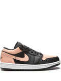 Air Jordan 1 Low Crimson Tint Sneakers — Crimson Tint/Black — Size US M 9.5 - US W 11 — Front View