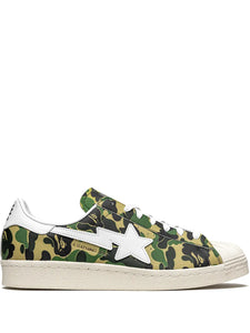 adidas X Bape Superstar Green Camo Sneakers — Same as shown — Size US M 8 - US W 9.5 — Front View