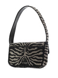 Staud Tommy Beaded Zebra Pattern Shoulder Bag — Same as shown — Size One Size — Back View