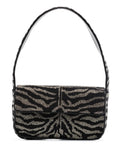 Staud Tommy Beaded Zebra Pattern Shoulder Bag — Same as shown — Size One Size — Front View
