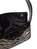 Staud Tommy Beaded Zebra Pattern Shoulder Bag — Same as shown — Size One Size — Detail View